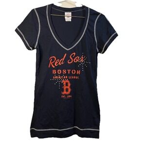 Campus Lifestyle Boston Red Sox MLB V-Neck Shirt Blue Size L
